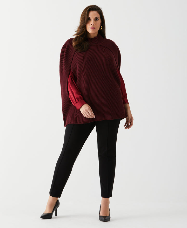 Poncho Sweater (Windsor Wine) 