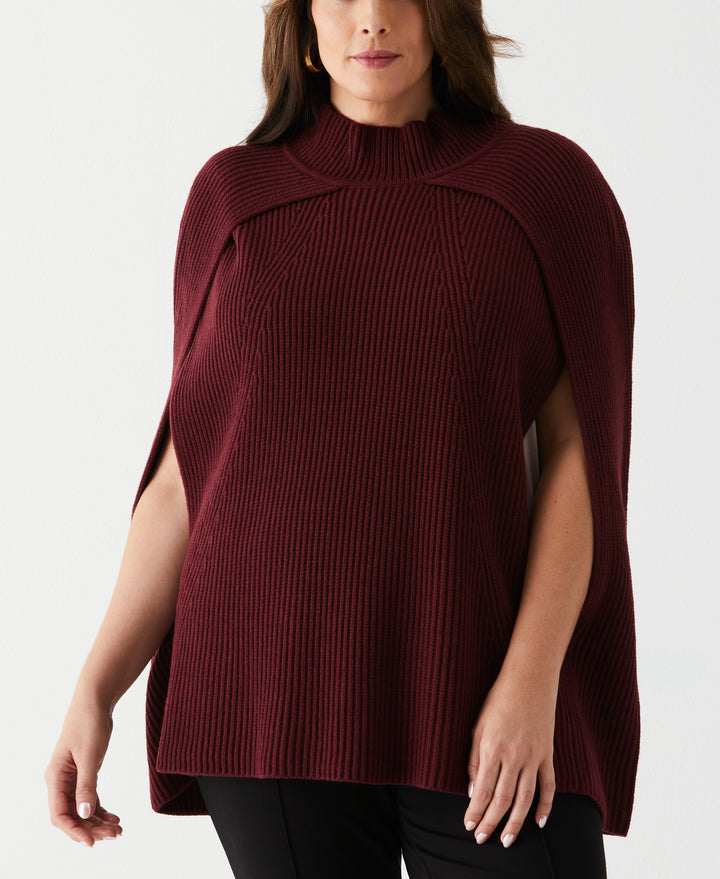 Poncho Sweater (Windsor Wine) 