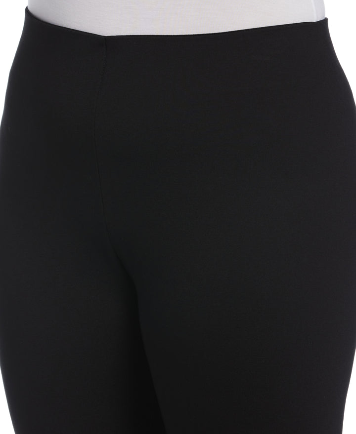 Ponte Knit Pull-On Stirrup Legging (Black) 