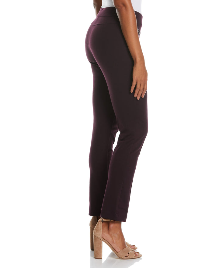 PONTE KNIT SLIM LEG PANT - COMFORT FIT (Vintage Wine) 