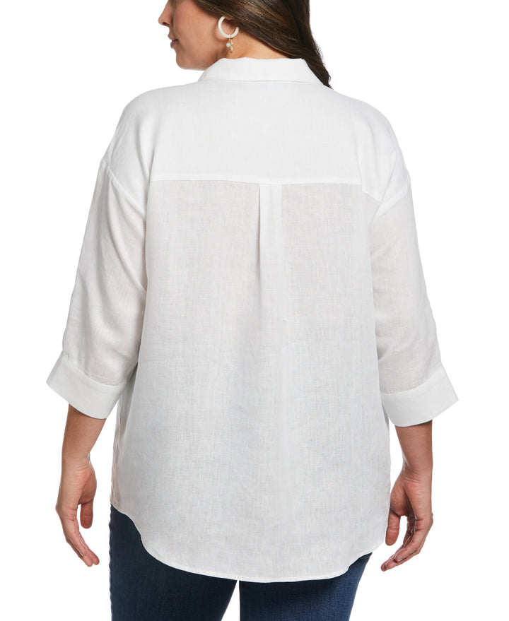 Popover Linen Shirt (White) 