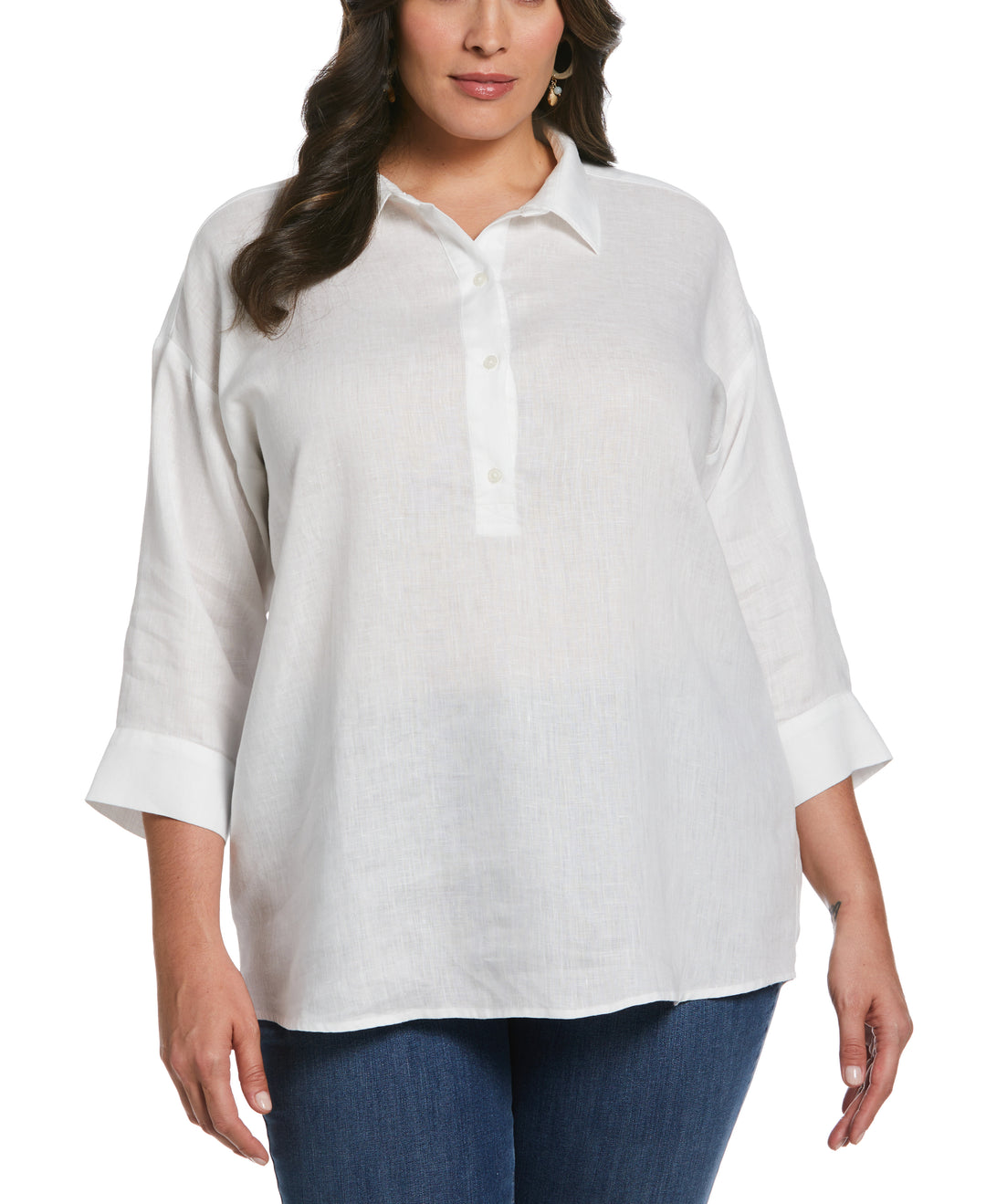 Popover Linen Shirt (White) 