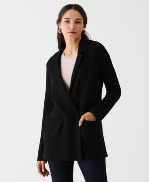 Relaxed Sweater Blazer (Black) 