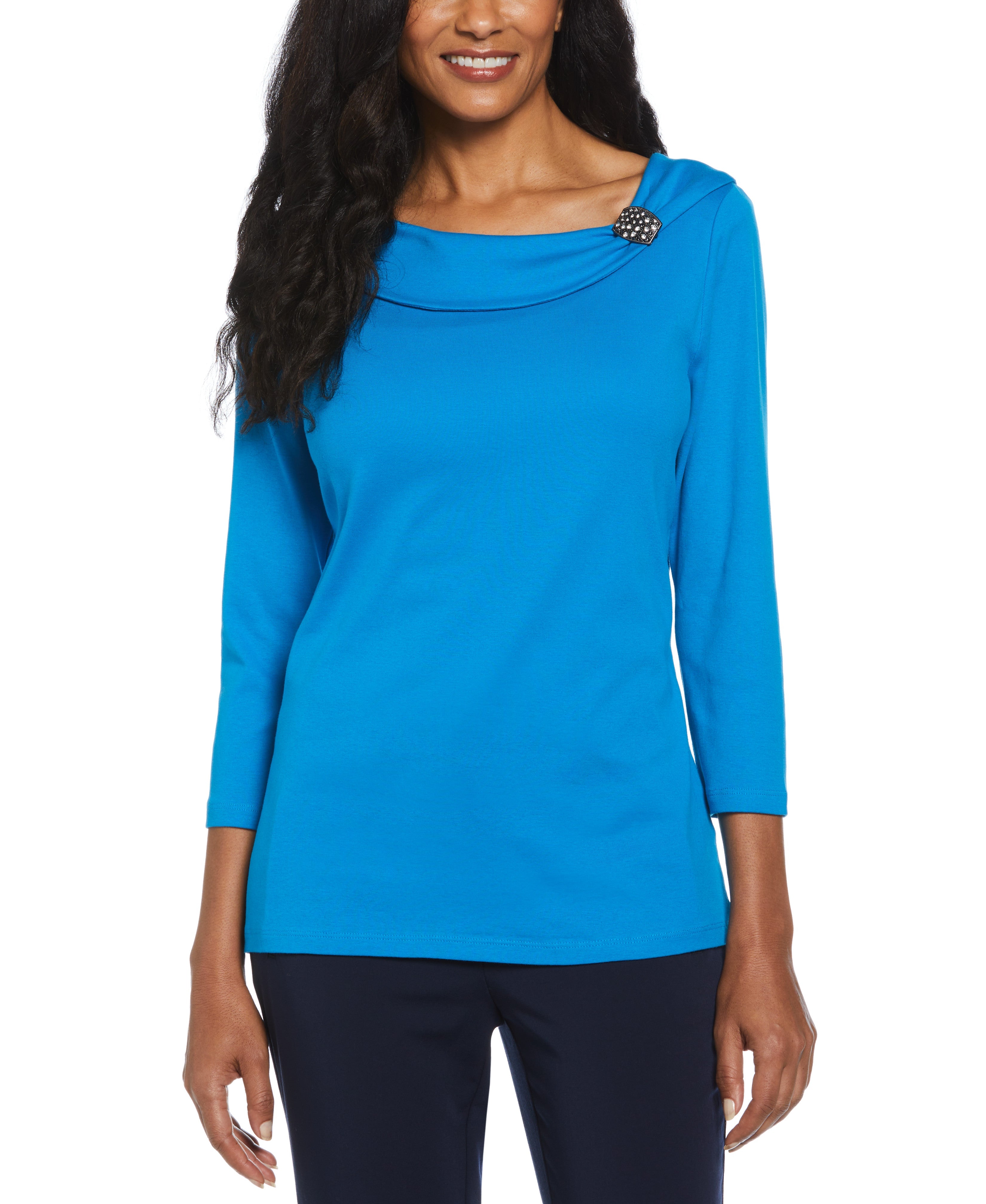 Women's Ribbed Marilyn Neck Top – Rafaella
