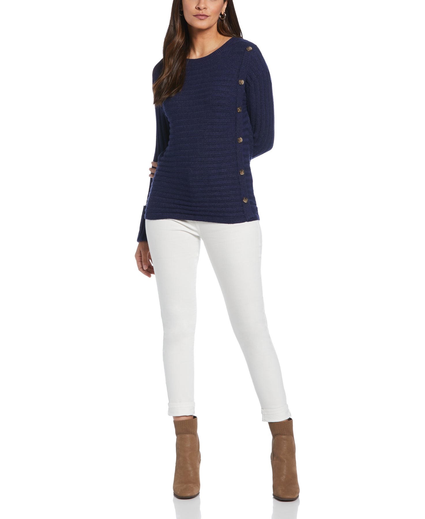 Sweater Ribbed Bottom Women's Ribbed Sweater – Rafaella