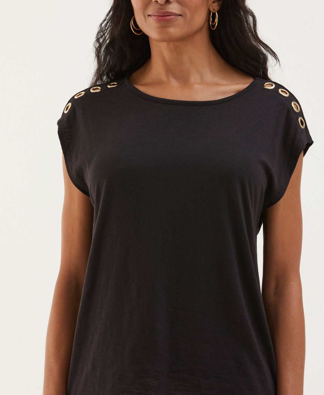 Rivet Detail Tank Top (Black) 