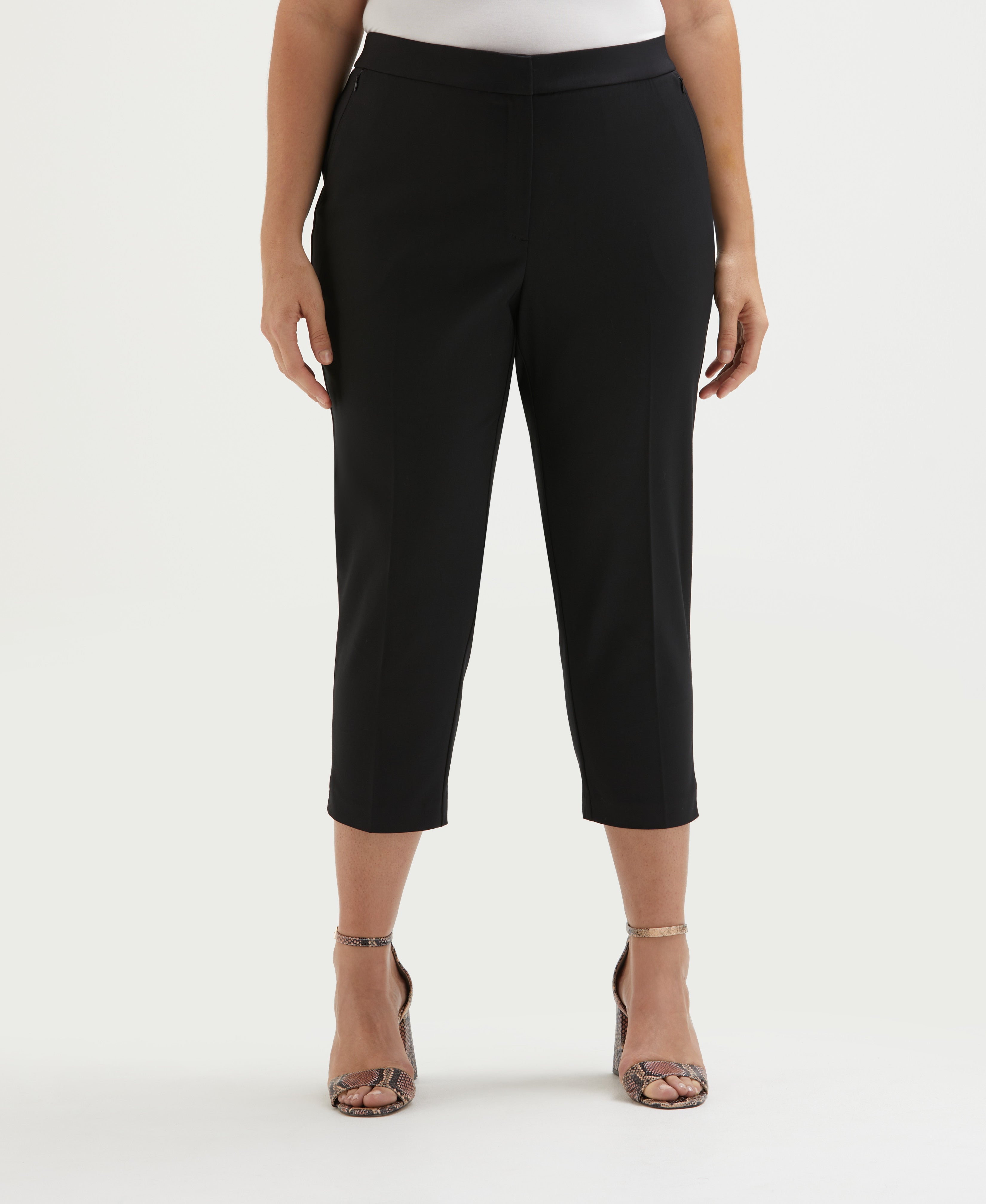 Women's Satin Twill Capri With Grommets – Rafaella