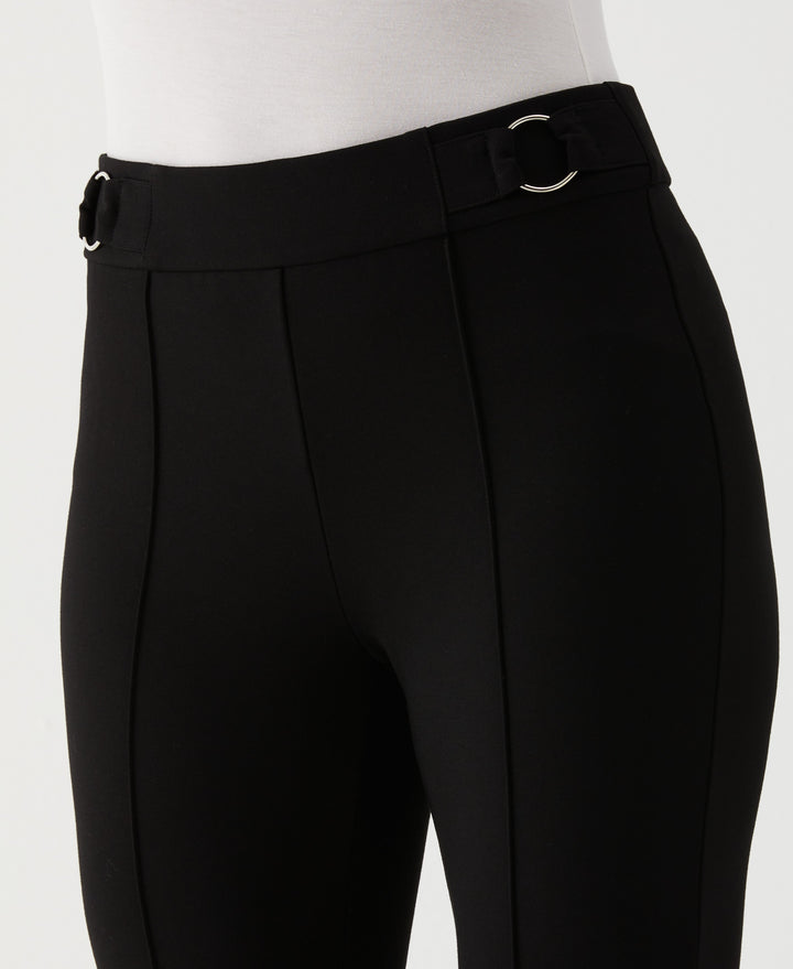 Slim Leg Ankle Pant with Hardware (Black) 