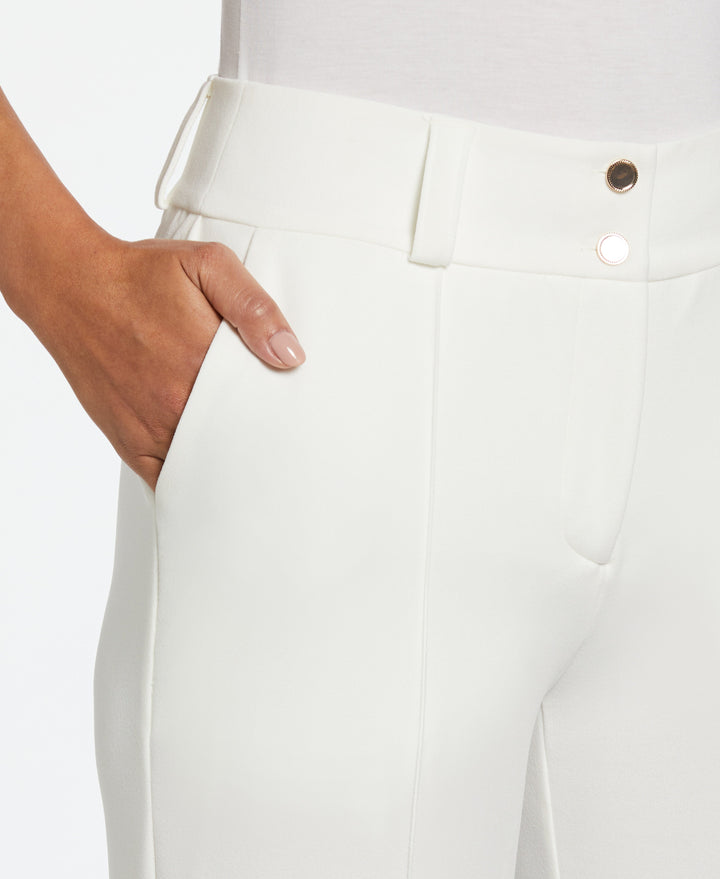 Wide Waistband Wide Leg Pant (Snow White)