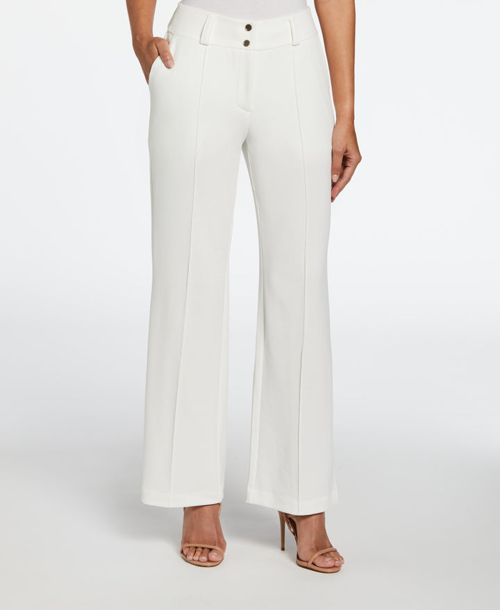 Wide Waistband Wide Leg Pant (Snow White)