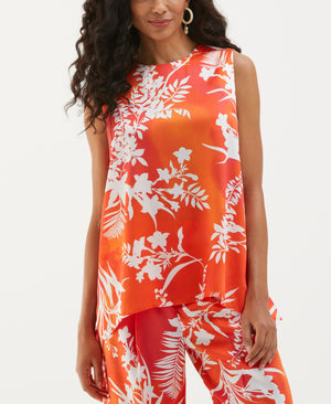 Wildflower Print Drape Blouse (Hibiscus) 