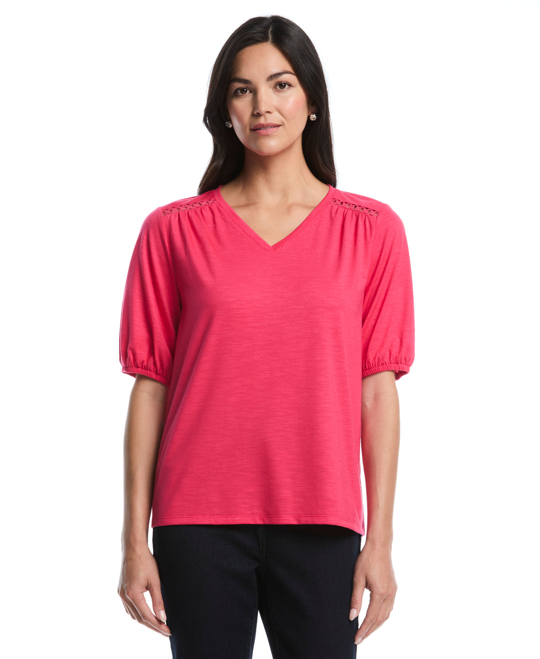 Petite Shirred Top (Raspberry) 