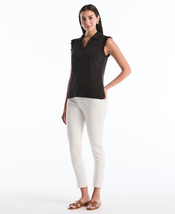 Ruffle Polo (Black) 