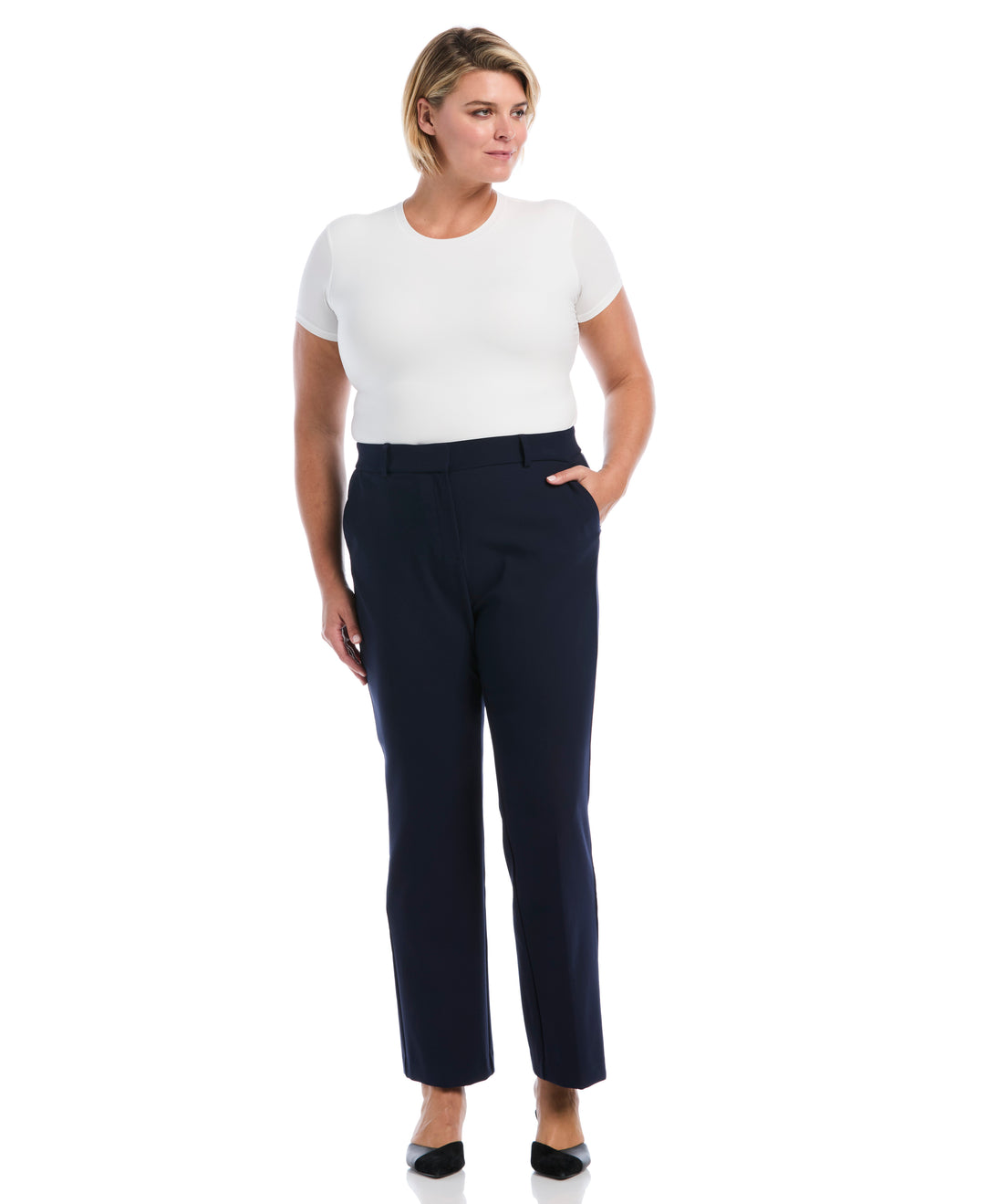 Plus Size Bootcut Pant with Pockets (Navy) 