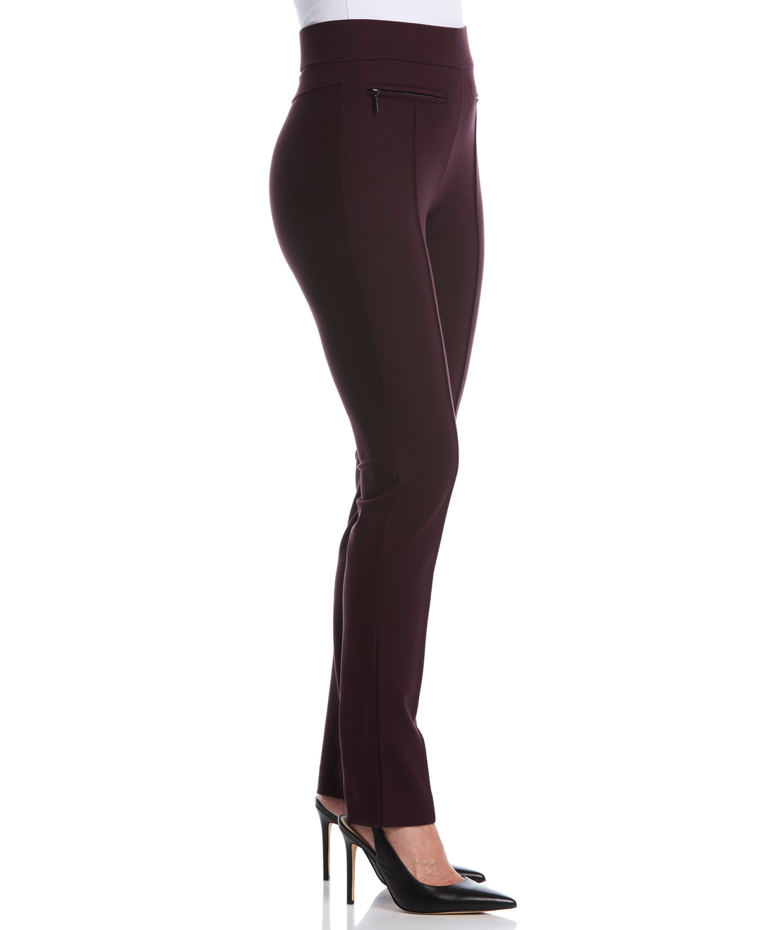Rafaella Women's Ponte Slim Leg Pants in Vintage Wine/Red, Size 14, Viscose/Nylon/Elastane Rafaella Women's Ponte Slim Leg Pants in Vintage Wine/Red, Size 14, Viscose/Nylon/Elastane