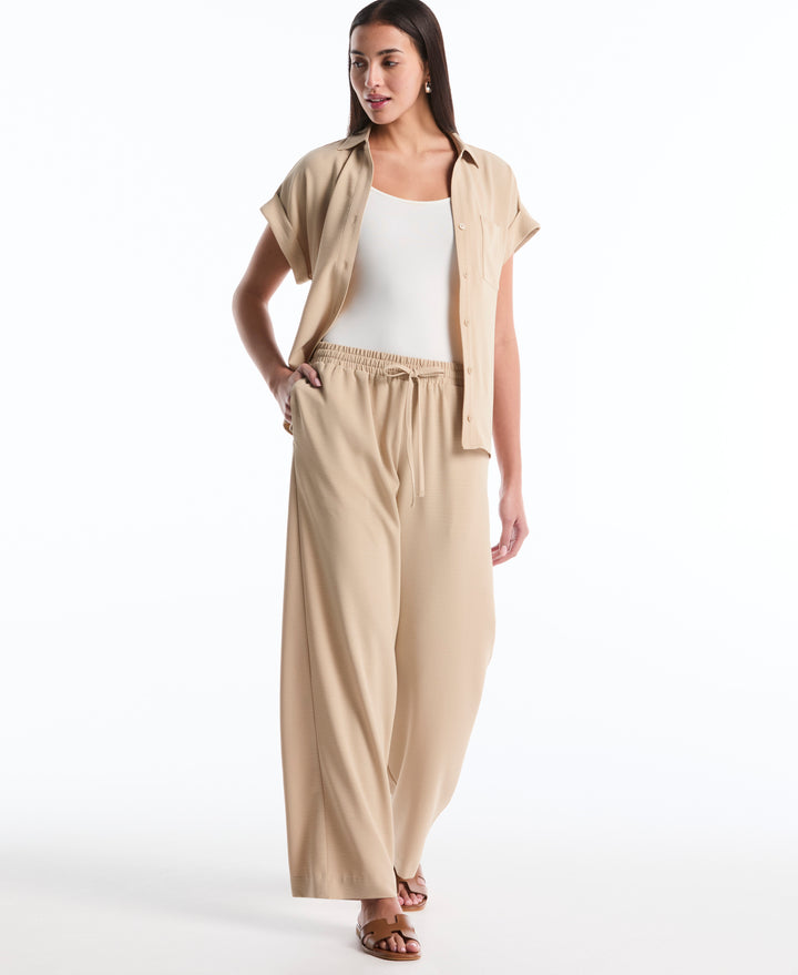 Drawstring Wide Leg Pant (Humus) 
