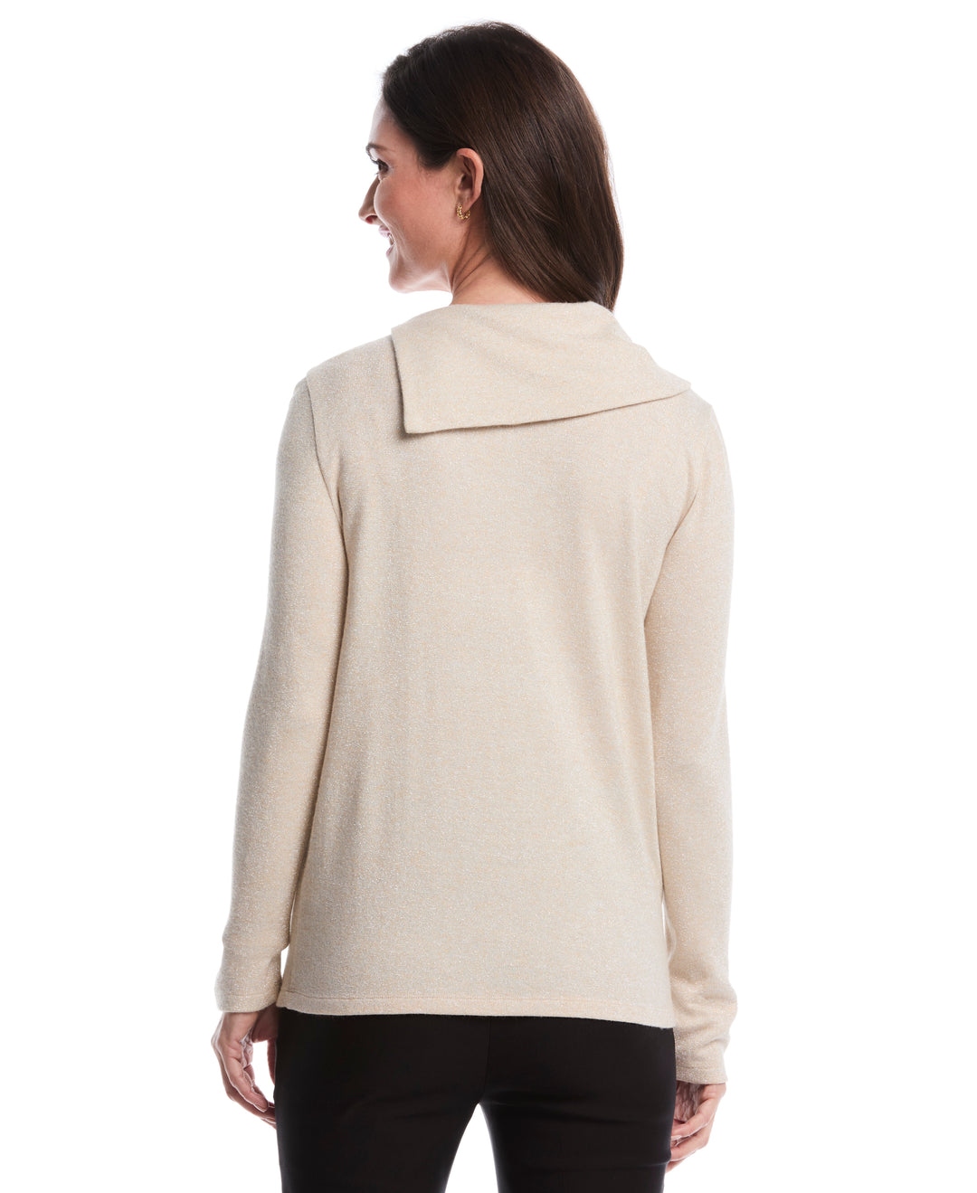 Petite Split Collar Top (Wheat Heather) 