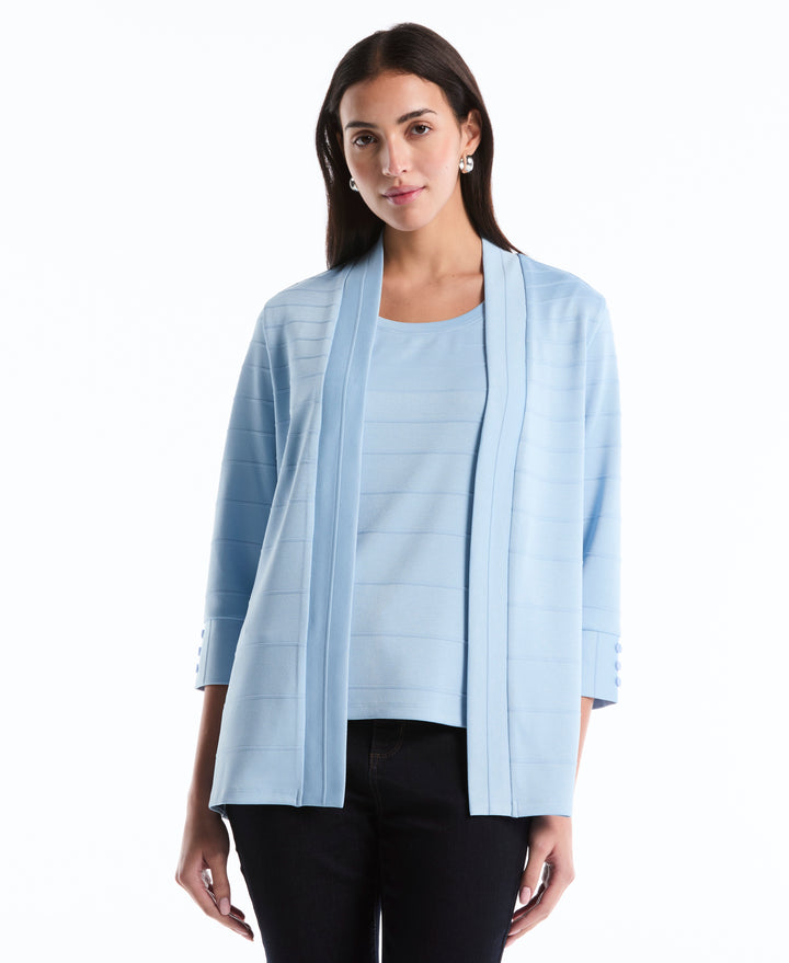 Ottoman Knit Cardigan (Cerulean) 