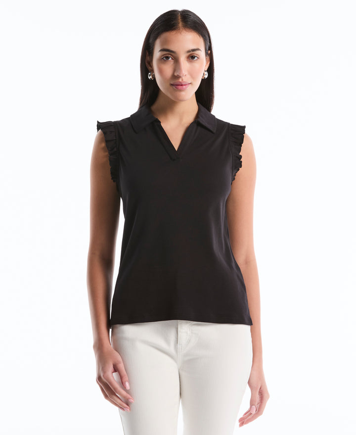 Ruffle Polo (Black) 