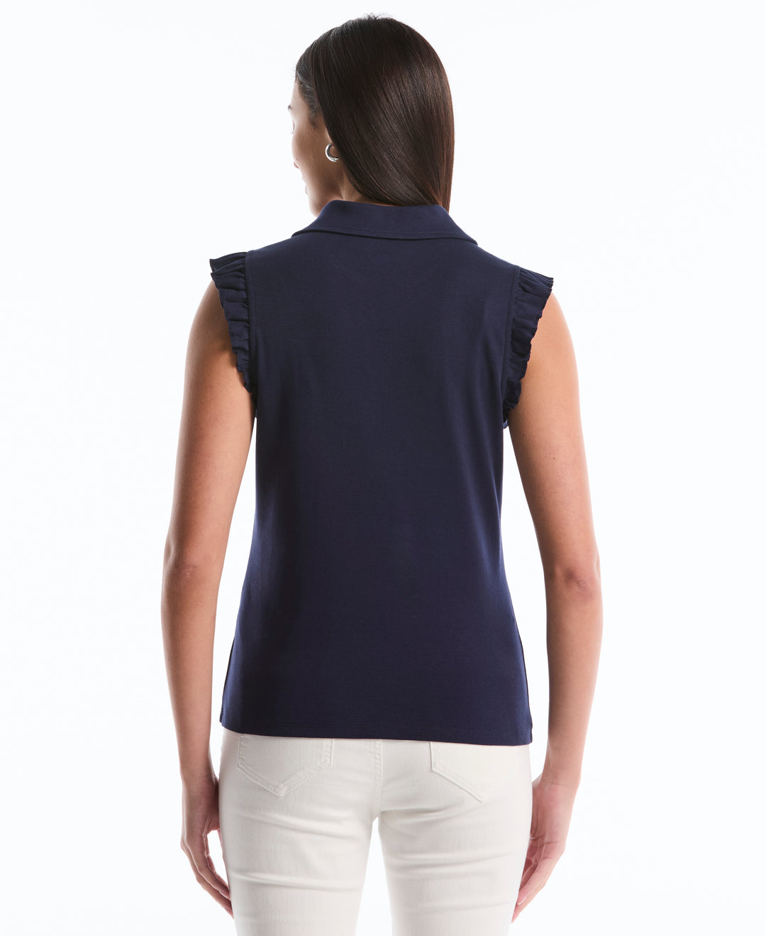 Petite Ruffle Polo (Peacoat) 