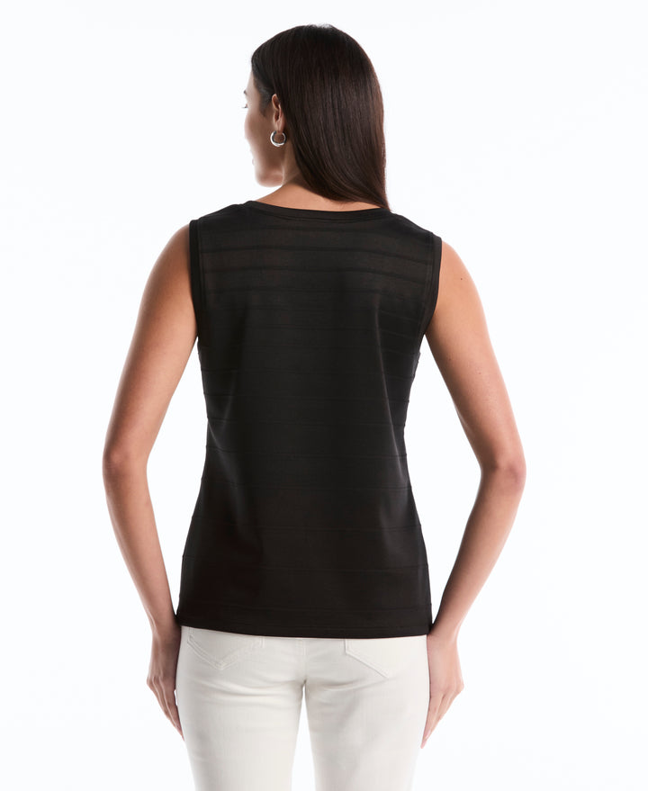 Petite Ottoman Knit Top (Black) 