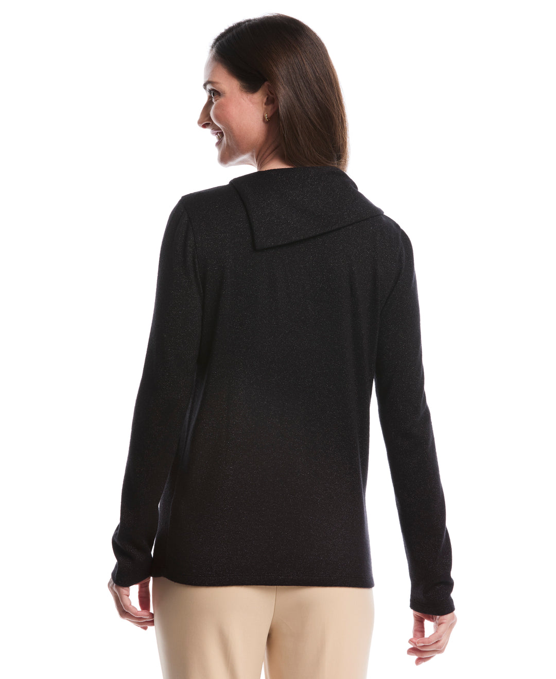 Petite Split Collar Top (Black) 