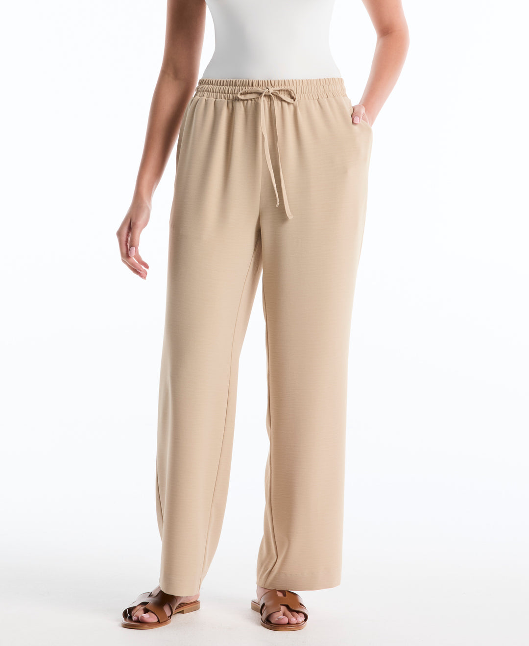 Drawstring Wide Leg Pant (Humus) 
