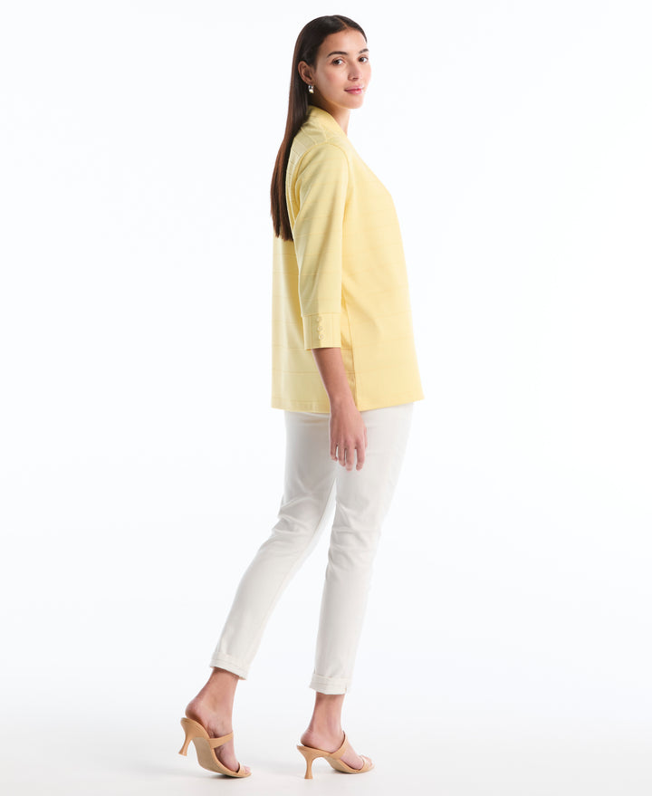 Ottoman Knit Cardigan Sweater (Pale Banana) 