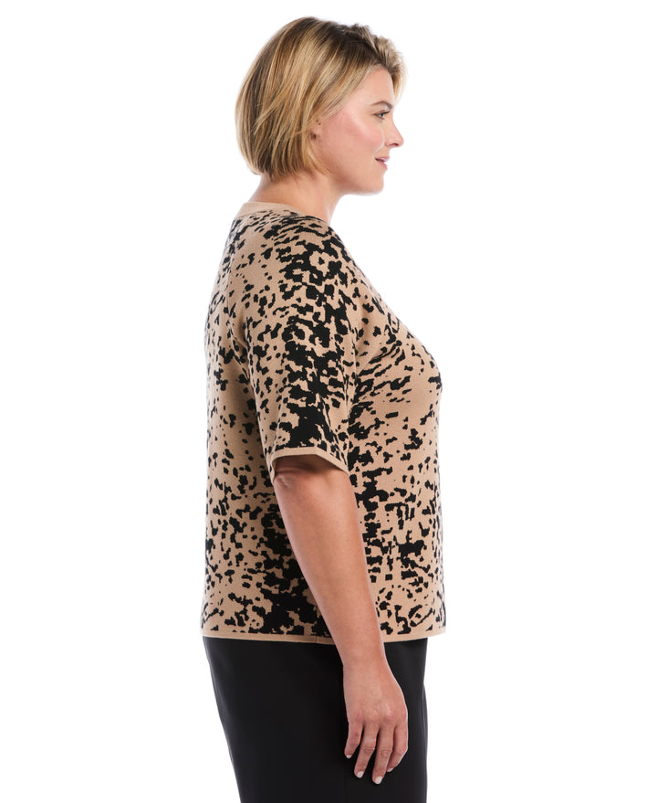 Plus Size Boxy Sweater (Tobacco Brown) 