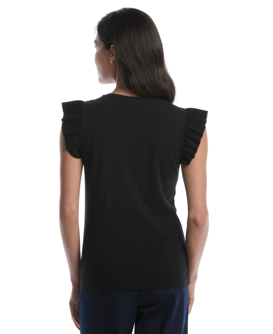 Petite Ruffle Top (Black) 
