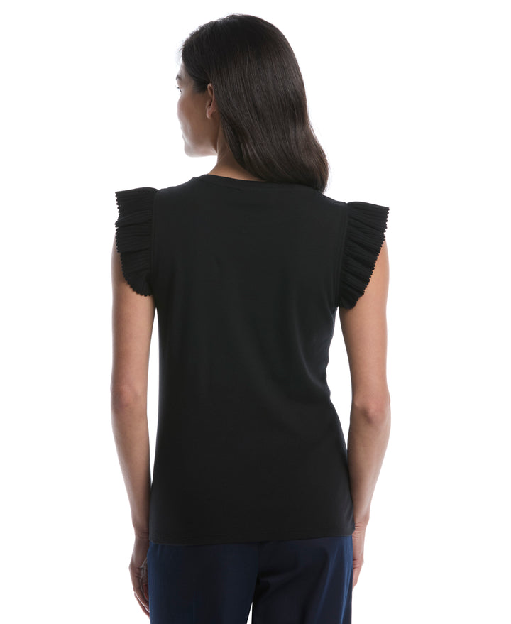 Petite Ruffle Top (Black) 