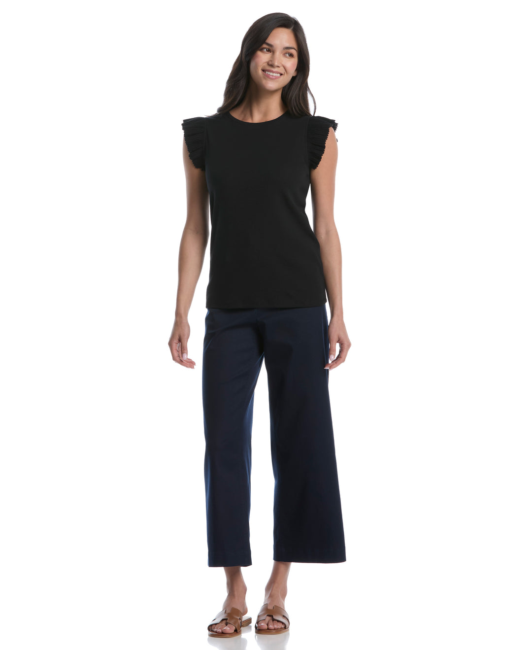 Petite Ruffle Top (Black) 