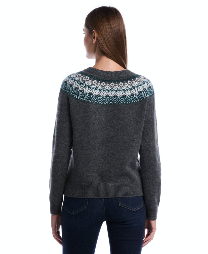 Fair Isle Crew Neck Sweater (Charcoal) 