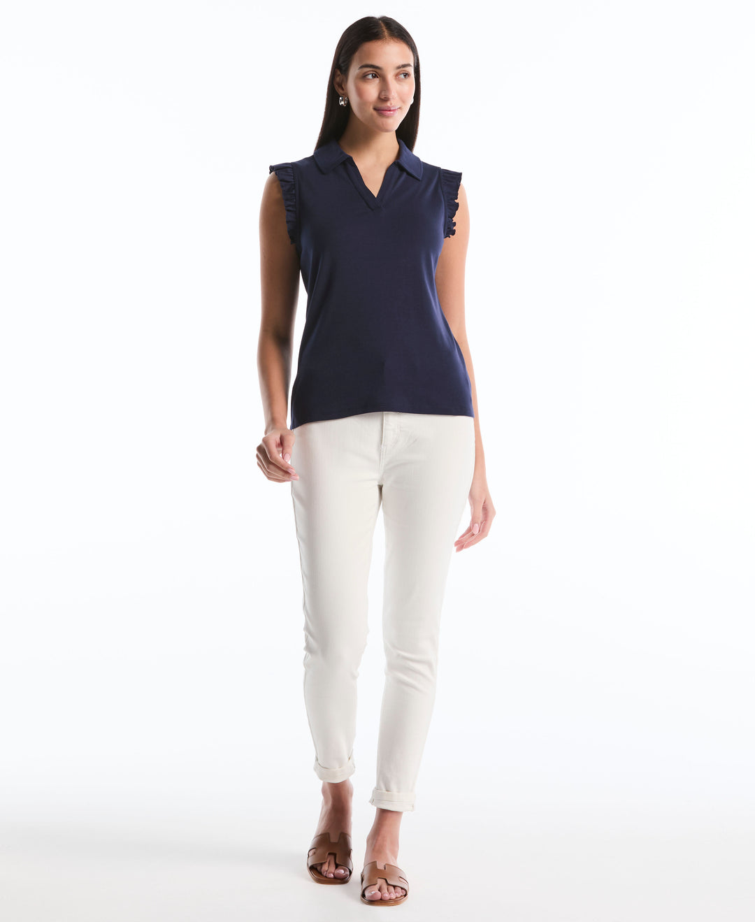 Ruffle Polo (Peacoat) 
