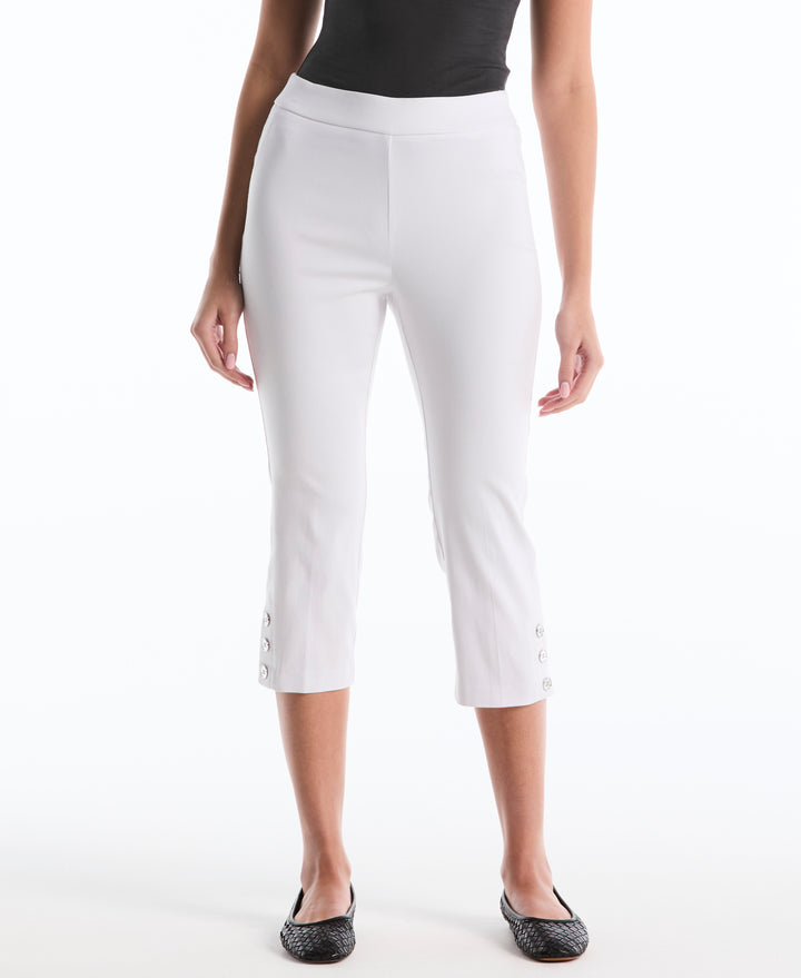 Petite Button Detail Capri (White) 