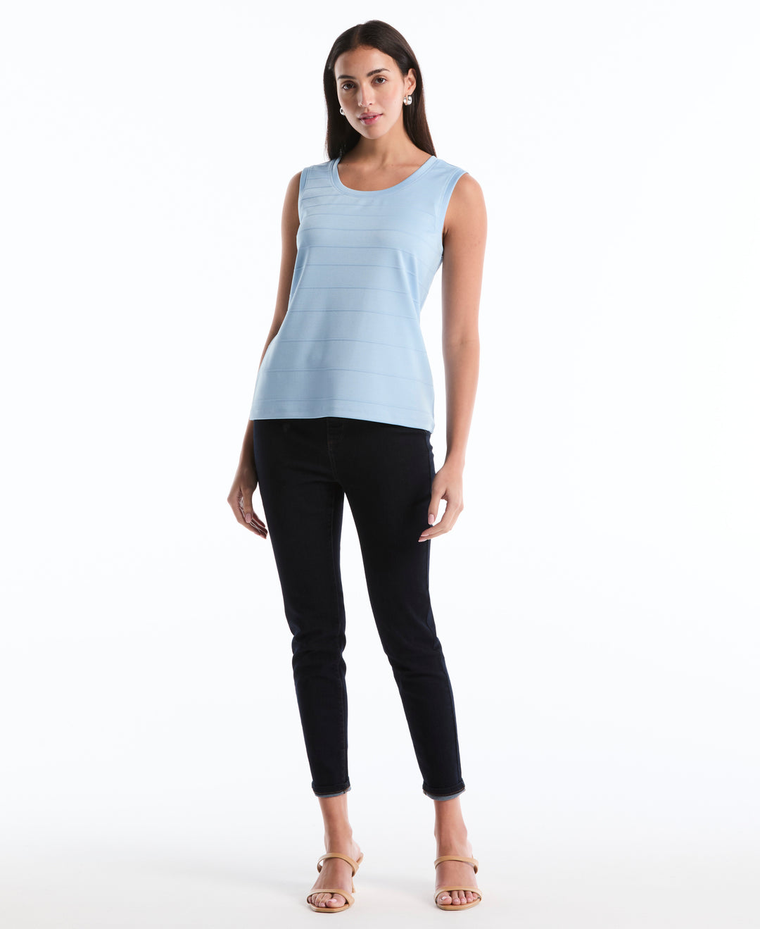 Petite Ottoman Knit Top (Cerulean) 