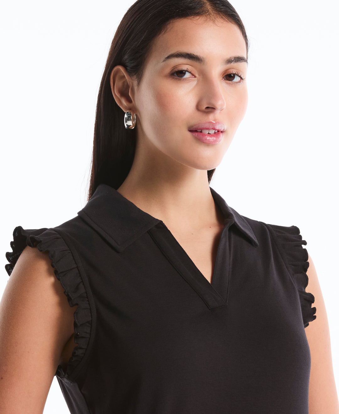 Ruffle Polo (Black) 