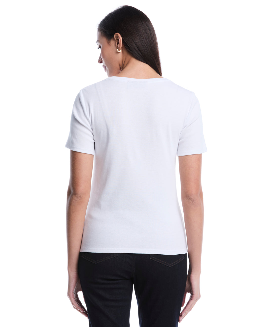 Petite Welt Pocket Button Detail Top (White) 