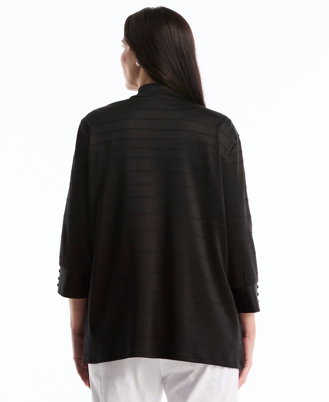 Plus Size Ottoman Knit Cardigan Sweater (Black) 