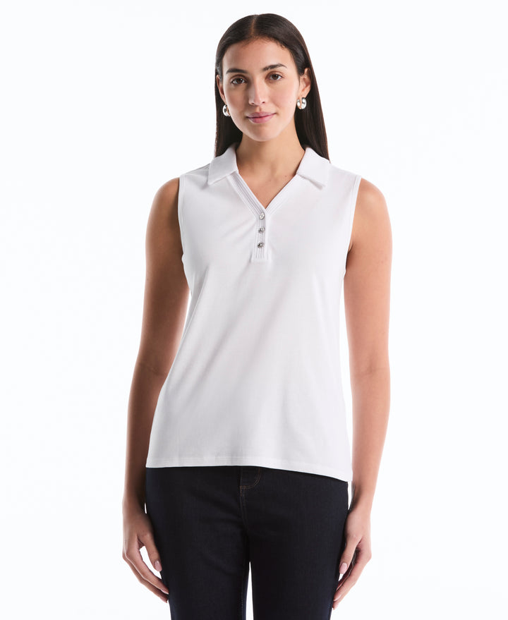 Petite Polo Top (White) 