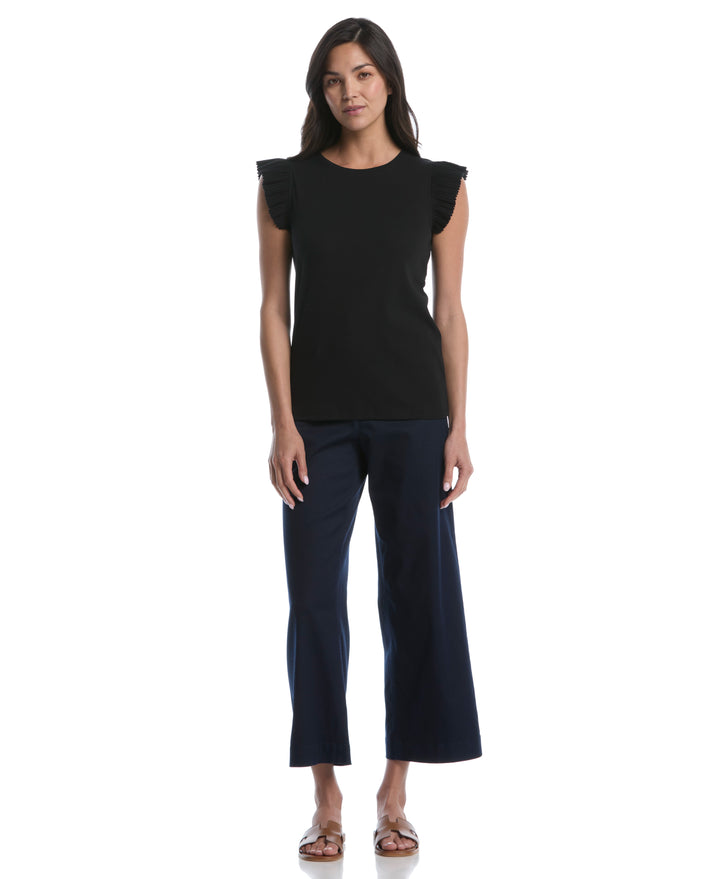 Petite Ruffle Top (Black) 