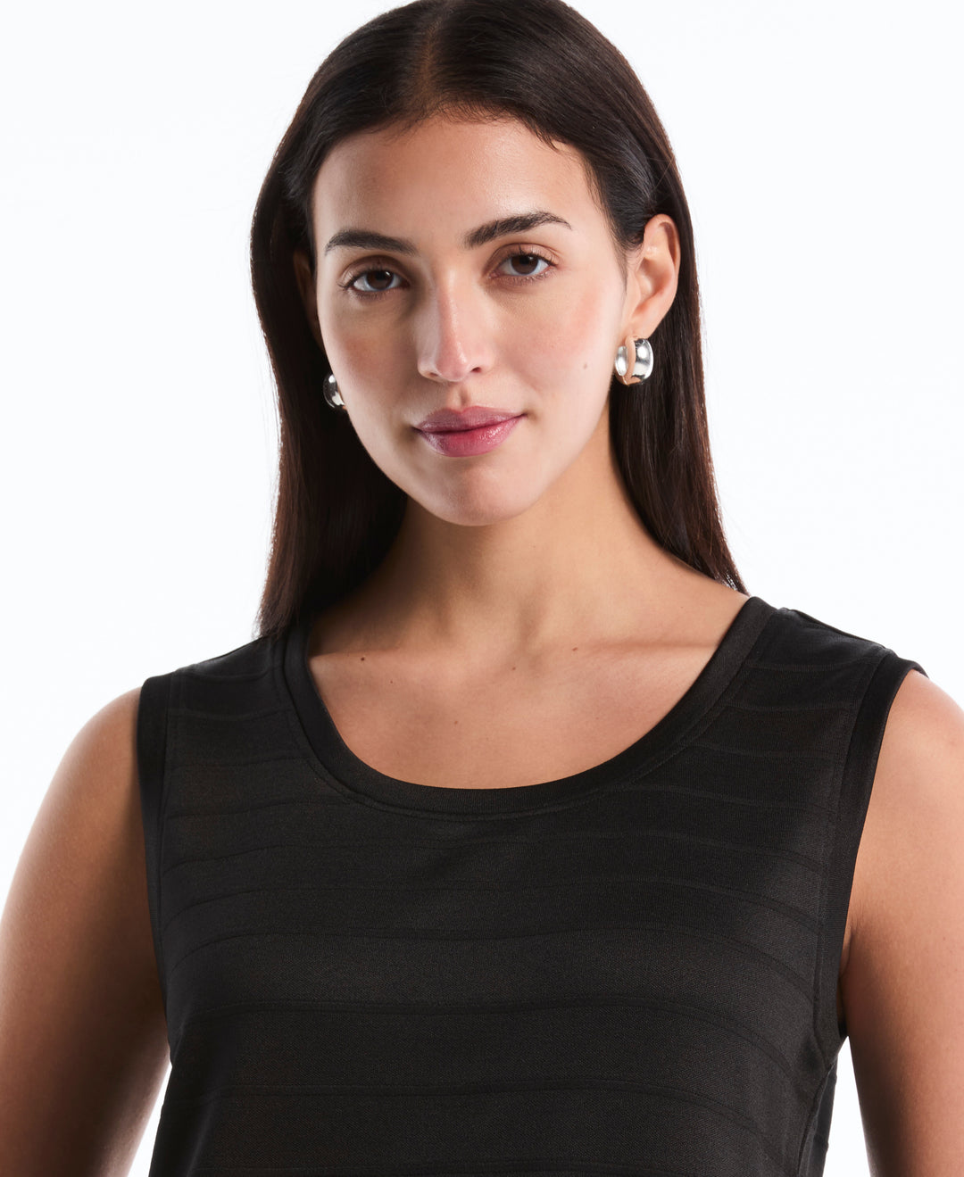 Petite Ottoman Knit Top (Black) 