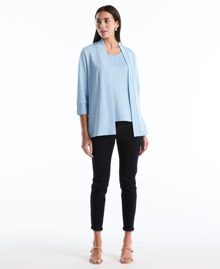 Ottoman Knit Cardigan (Cerulean) 