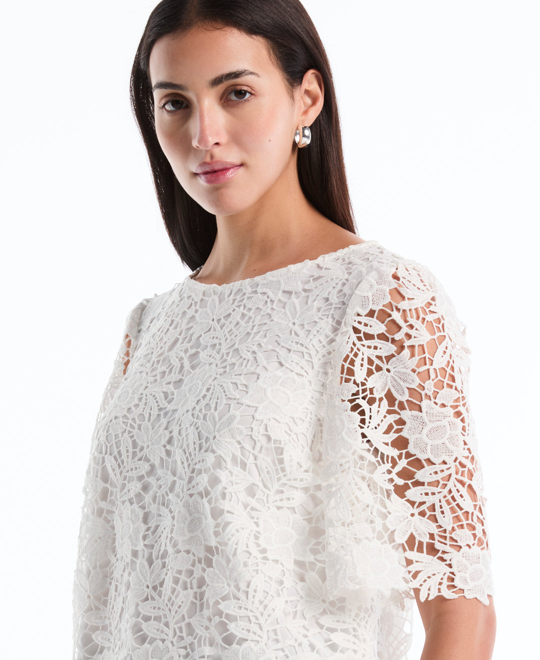 Petite Scalloped Lace Top (Star White) 