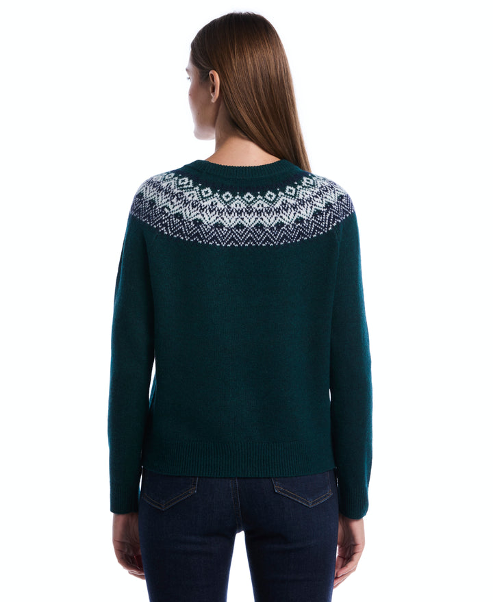Fair Isle Crew Neck Sweater (Ponderosa Pine) 