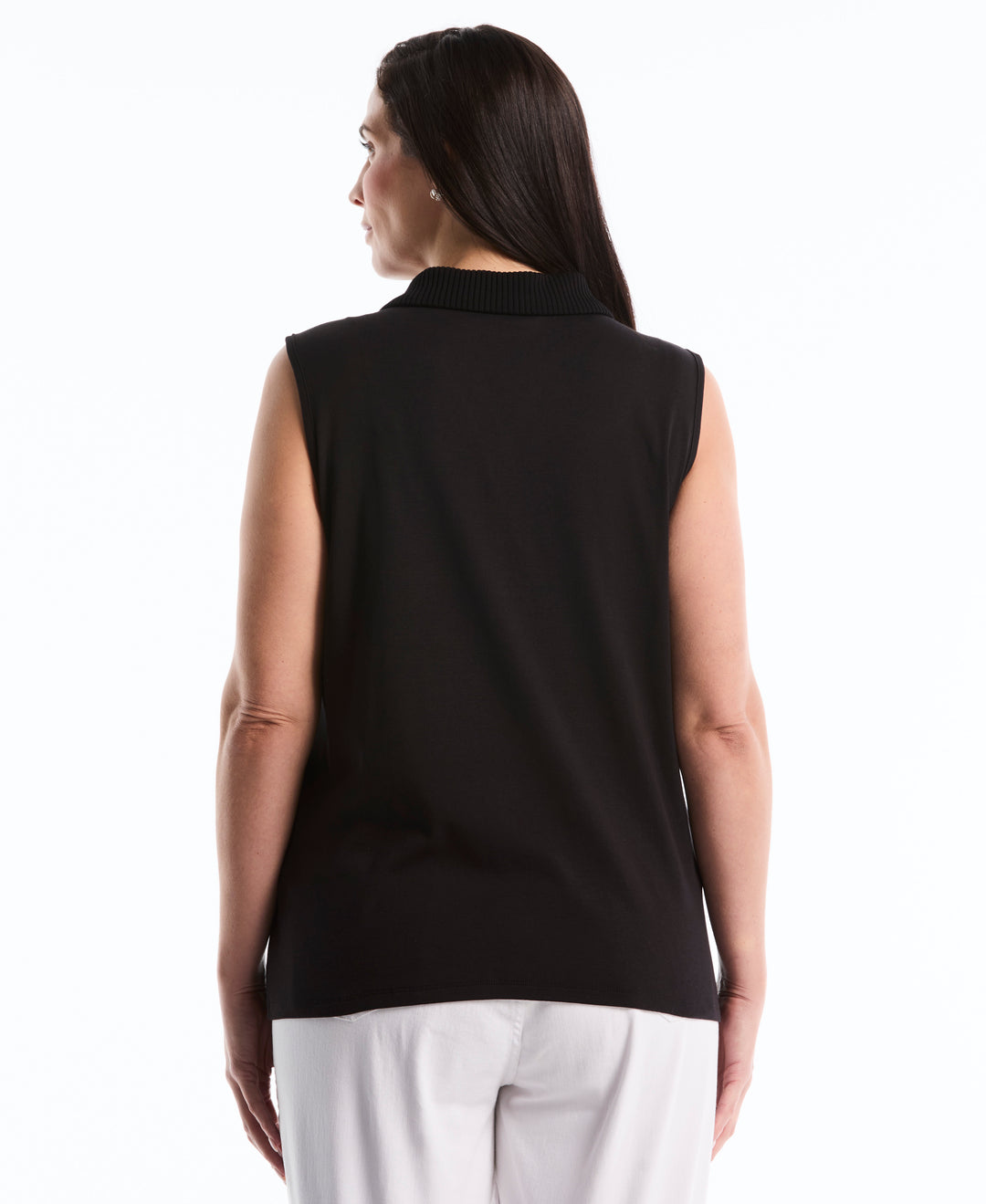 Plus Size Polo Top (Black) 