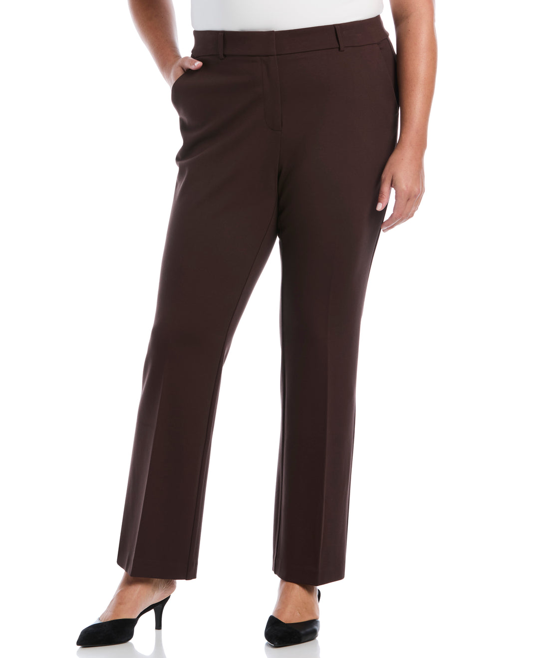 Plus Size Fly Front Bootcut Pant (Java) 