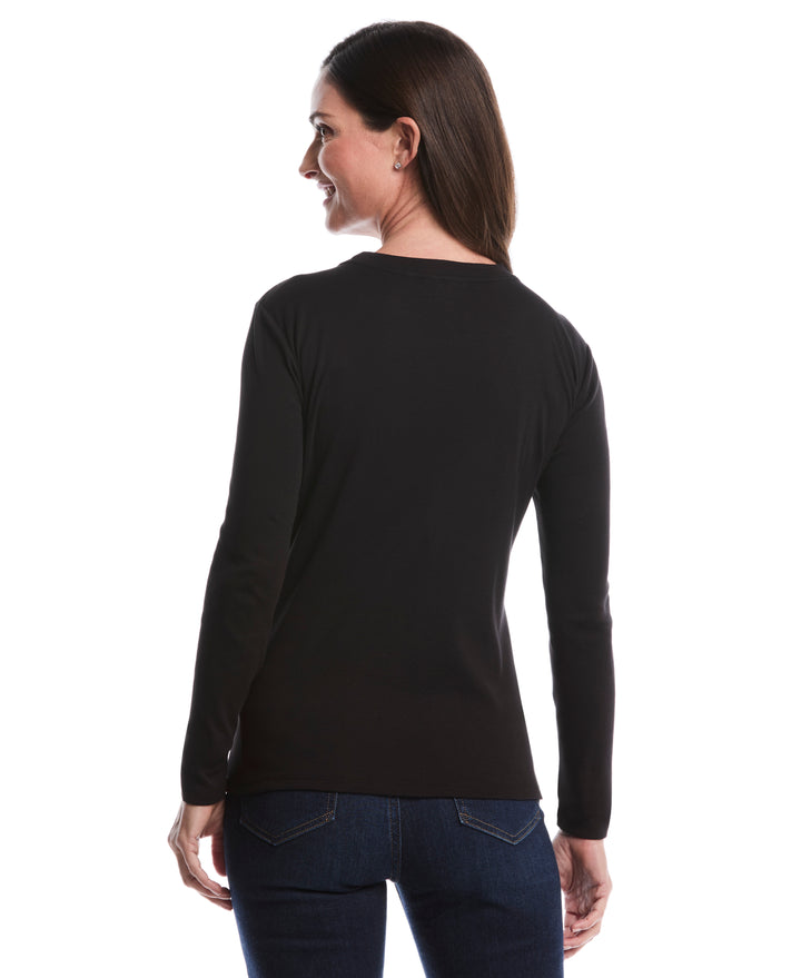 Chain Neck Detail Top (Black) 
