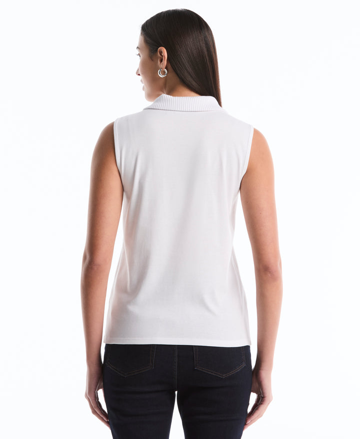 Petite Polo Top (White) 