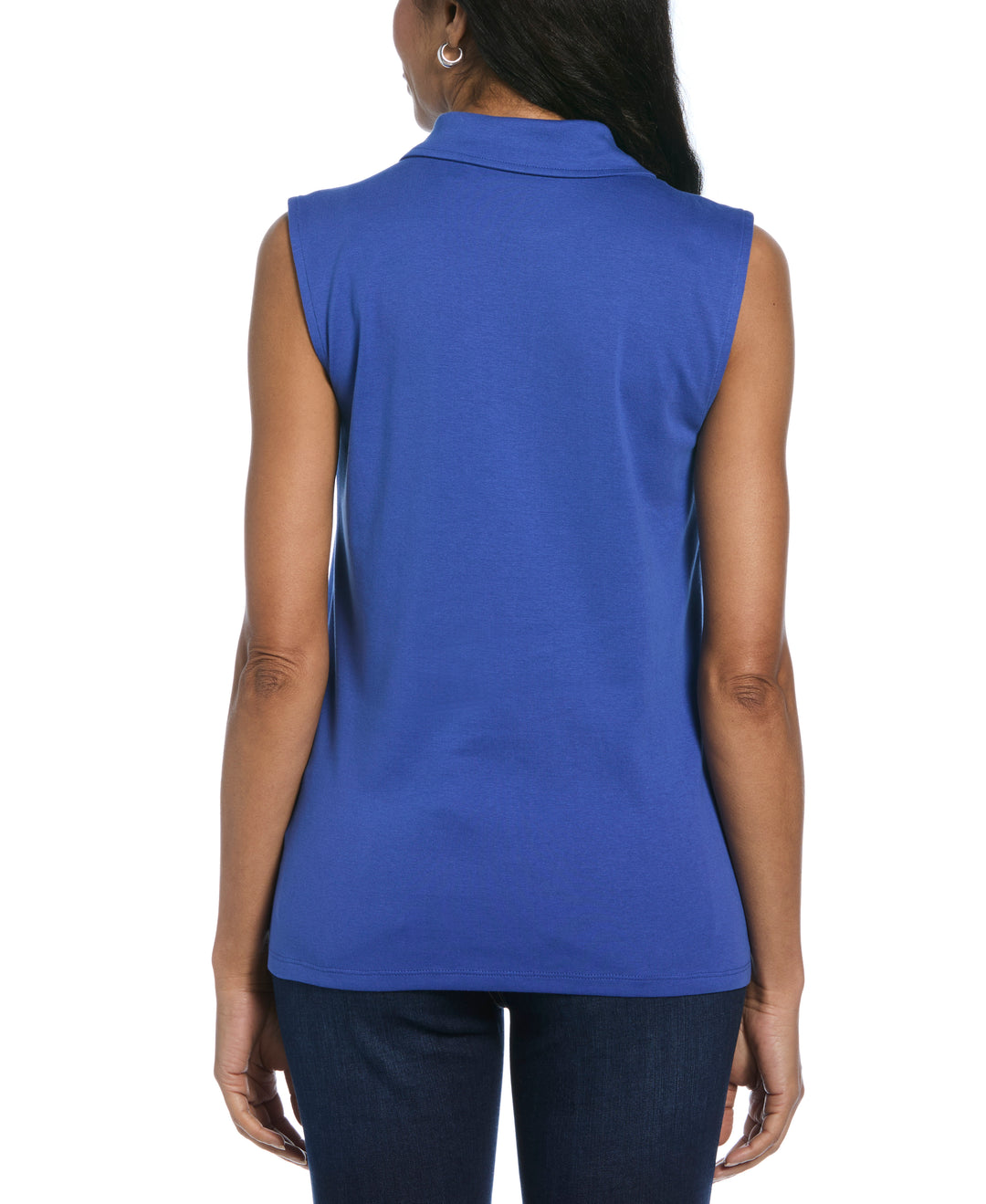 Ribbed V-Neck Polo (Dazzling Blue) 